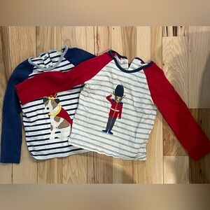 Baby Boden Navy and White royal animal striped shirts